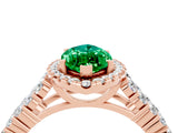 Rose gold Marquise Cut Halo Pavé Diamond Engagement Ring with Split Shank and Four-Prong Setting_4