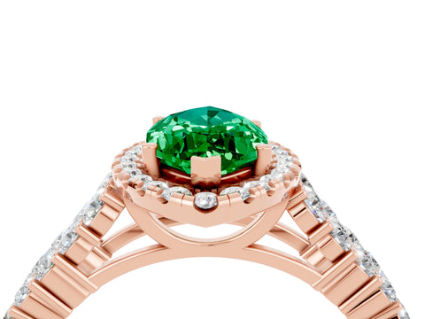 Rose gold Marquise Cut Halo Pavé Diamond Engagement Ring with Split Shank and Four-Prong Setting_4