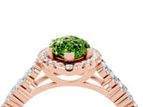 Rose gold Marquise Cut Halo Pavé Diamond Engagement Ring with Split Shank and Four-Prong Setting_4