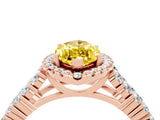 Rose gold Marquise Cut Halo Pavé Diamond Engagement Ring with Split Shank and Four-Prong Setting_4