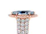 Rose gold Marquise Cut Halo Pavé Diamond Engagement Ring with Split Shank and Four-Prong Setting_5