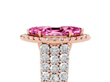 Rose gold Marquise Cut Halo Pavé Diamond Engagement Ring with Split Shank and Four-Prong Setting_5