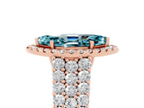 Rose gold Marquise Cut Halo Pavé Diamond Engagement Ring with Split Shank and Four-Prong Setting_5