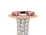Rose gold Marquise Cut Halo Pavé Diamond Engagement Ring with Split Shank and Four-Prong Setting_5