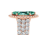 Rose gold Marquise Cut Halo Pavé Diamond Engagement Ring with Split Shank and Four-Prong Setting_5