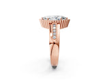 Rose gold Marquise Cut Halo Pave Band Four-Prong Ring_64