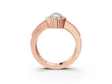 Rose gold Marquise Cut Halo Pave Band Four-Prong Ring_65
