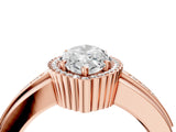Rose gold Marquise Cut Halo Pave Band Four-Prong Ring_66