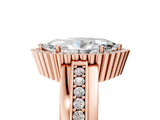 Rose gold Marquise Cut Halo Pave Band Four-Prong Ring_67