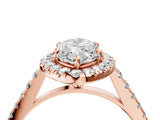 Rose gold Marquise Cut Halo Pave Diamond Engagement Ring with Four-Prong Setting_7