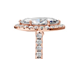 Rose gold Marquise Cut Halo Pave Diamond Engagement Ring with Four-Prong Setting_8