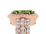 Rose gold Marquise Cut Halo Peridot Ring with Split Shank and Four-Prong Setting_5