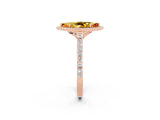 Rose gold Marquise Cut Halo Round Diamond Pavé Band with Four-Prong Setting_2