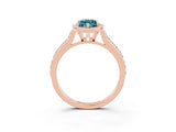 Rose gold Marquise Cut Halo Round Diamond Pavé Band with Four-Prong Setting_3