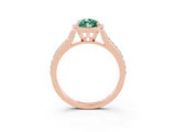 Rose gold Marquise Cut Halo Round Diamond Pavé Band with Four-Prong Setting_3