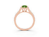 Rose gold Marquise Cut Halo Round Diamond Pavé Band with Four-Prong Setting_3