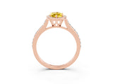 Rose gold Marquise Cut Halo Round Diamond Pavé Band with Four-Prong Setting_3