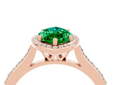 Rose gold Marquise Cut Halo Round Diamond Pavé Band with Four-Prong Setting_4