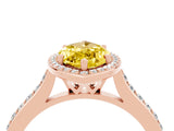 Rose gold Marquise Cut Halo Round Diamond Pavé Band with Four-Prong Setting_4