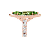 Rose gold Marquise Cut Halo Round Diamond Pavé Band with Four-Prong Setting_5