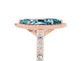 Rose gold Marquise Cut Halo Round Diamond Pavé Band with Four-Prong Setting_5