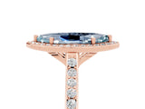 Rose gold Marquise Cut Halo Round Diamond Pavé Band with Four-Prong Setting_5