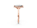 Rose gold Marquise Cut Halo Round Diamond Solitaire Engagement Ring with Pave Band and Four-Prong Setting_21