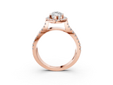 Rose gold Marquise Cut Halo Split Shank Pave Set Ring_67