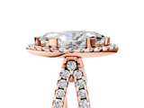 Rose gold Marquise Cut Halo Split Shank Pave Set Ring_69