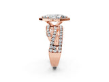 Rose gold Marquise Cut Halo Split Shank Prong Setting Ring_14