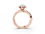 Rose gold Marquise Cut Halo Split Shank Prong Setting Ring_15