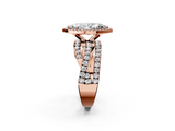 Rose gold Marquise Cut Halo Split Shank Prong Setting Ring_75