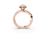 Rose gold Marquise Cut Halo Split Shank Prong Setting Ring_76