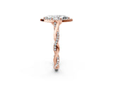 Rose gold Marquise Cut Halo Twist Band with Four-Prong Setting_5