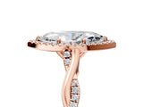 Rose gold Marquise Cut Halo Twist Band with Four-Prong Setting_8