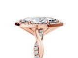 Rose gold Marquise Cut Halo Twisted Band Four-Prong Ring_38