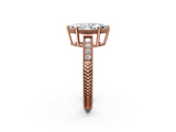 Rose gold Marquise Cut Milgrain Channel Set Engagement Ring with Solitaire Prong Setting_88