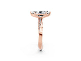 Rose gold Marquise Cut Moissanite Engagement Ring with Side Stone Accents and Four-Prong Setting_29