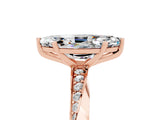 Rose gold Marquise Cut Moissanite Engagement Ring with Side Stone Accents and Four-Prong Setting_32