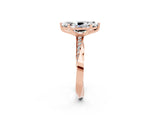 Rose gold Marquise Cut Moissanite Engagement Ring with Side Stone Accents and Four-Prong Setting_62