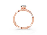 Rose gold Marquise Cut Moissanite Engagement Ring with Side Stone Accents and Four-Prong Setting_63