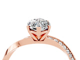 Rose gold Marquise Cut Moissanite Engagement Ring with Side Stone Accents and Four-Prong Setting_64