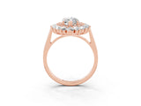Rose gold Marquise Cut Moissanite Floral Double Halo Engagement Ring with Prong Setting_51