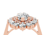 Rose gold Marquise Cut Moissanite Floral Double Halo Engagement Ring with Prong Setting_52