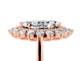 Rose gold Marquise Cut Moissanite Floral Double Halo Engagement Ring with Prong Setting_53