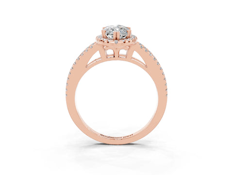 Rose gold Marquise Cut Moissanite Halo Split Shank Engagement Ring_15