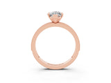 Rose gold Marquise Cut Moissanite Milgrain Pavé Engagement Ring with Four-Prong Setting_3