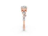 Rose gold Marquise Cut Moissanite Scattered Round Accent Ring with Prong Setting_14