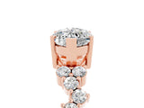 Rose gold Marquise Cut Moissanite Scattered Round Accent Ring with Prong Setting_17