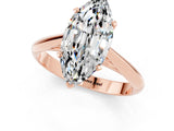 Rose gold Marquise Cut Moissanite Solitaire Engagement Ring with Cathedral Setting and Four-Prong Mount_25
